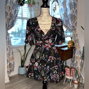 Seek the Label (LF) floral flutter sleeve romper